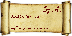 Szoják Andrea névjegykártya